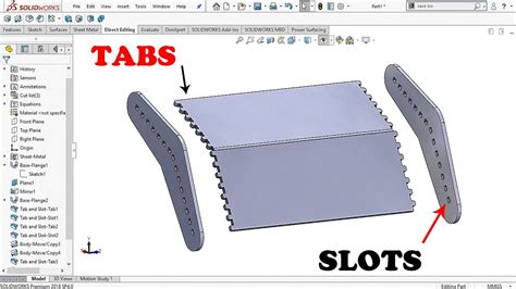 Tab and Slot Assembly in SOLIDWORKS .